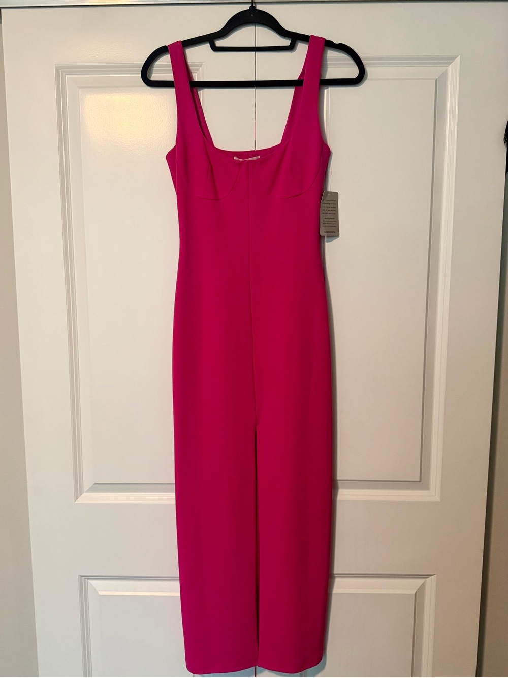 Wayf Hot Pink Sleeveless Midi Dress